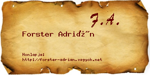 Forster Adrián névjegykártya